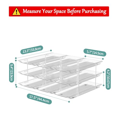VEGEVIGI Can Storage Organizer for Pantry, Can Holders For Pantry, Canned Goods Food Dispenser, Clear Plastic Soup Can Shelf Rack, 3 Ties - My Kitchen Products