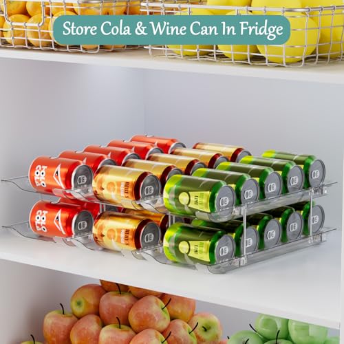 VEGEVIGI Can Storage Organizer for Pantry, Can Holders For Pantry, Canned Goods Food Dispenser, Clear Plastic Soup Can Shelf Rack, 3 Ties - My Kitchen Products