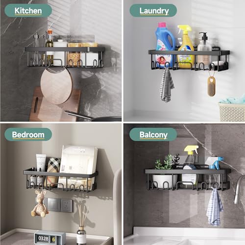 Veken Shower Caddy 6-Pack, Advanced Rustproof Design, No Drilling Adhesive Shelves, Rack with Soap Holder, Large Capacity Bathroom Organizers and Storage, Wall-Mounted Kitchen & Home Decor - My Kitchen Products