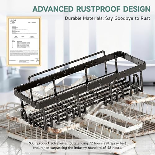 Veken Shower Caddy 6-Pack, Advanced Rustproof Design, No Drilling Adhesive Shelves, Rack with Soap Holder, Large Capacity Bathroom Organizers and Storage, Wall-Mounted Kitchen & Home Decor - My Kitchen Products