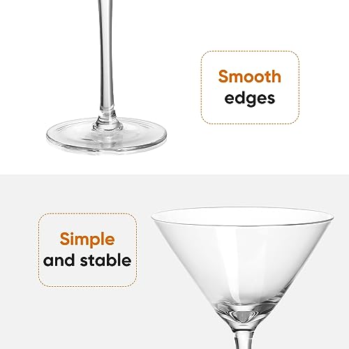 VENVENWEAVS Martini Glasses Set of 2,Hand-blown 9.2OZ Crystal Cocktail Glasses for Espresso Martini,Cosmopolitan,Manhattan,Gimlet,Home Bar,Cocktail Party,Stemless Martini Glassware Gift Set - My Kitchen Products