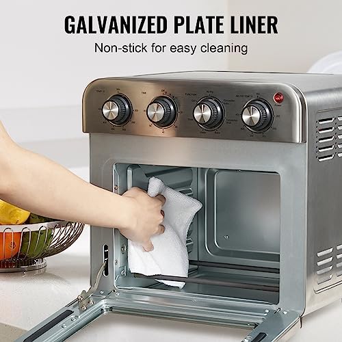 VEVOR 7-IN-1 Air Fryer Toaster Oven, 18L Convection Oven, 1800W Stainless Steel Toaster Ovens Countertop Combo with Grill, Pizza Pan, Gloves, 6 Slices Toast, 10-inch Pizza, Home Use - My Kitchen Products
