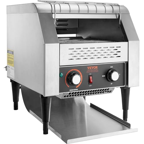 VEVOR Commercial Conveyor Toaster, 300 Slices/Hour, Heavy Duty Stainless Steel, Electric Restaurant Toaster for Toast, Bun, Bagel, Bread - My Kitchen Products