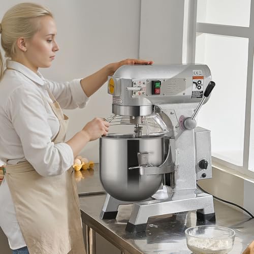 VEVOR Commercial Food Mixer 10Qt, Commercial Mixer with 3 Adjustable Speeds, 550W Dough Mixer,Commercial Stand Mixer with Stainless Steel Bowl - My Kitchen Products