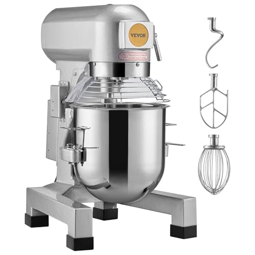 VEVOR Commercial Food Mixer 10Qt, Commercial Mixer with 3 Adjustable Speeds, 550W Dough Mixer,Commercial Stand Mixer with Stainless Steel Bowl - My Kitchen Products