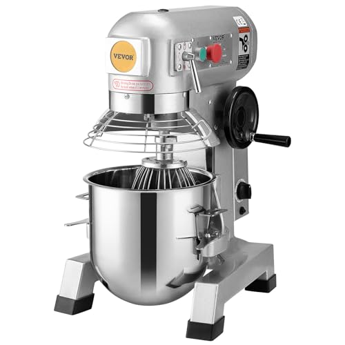 VEVOR Commercial Food Mixer, 15Qt Capacity with Timer, 500W Stainless Bowl Durable Electric Mixer for Commercial Use, 3 Speed Options 113/184/341 RPM, Includes Dough Hook & Whisk - My Kitchen Products