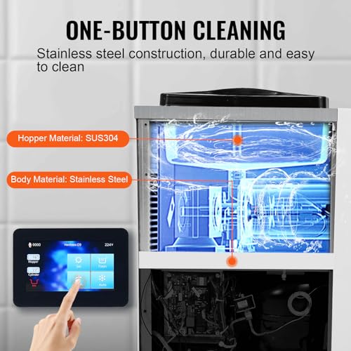 VEVOR Commercial Ice Cream Machine, 1000W Single Flavor Soft Serve Ice Cream Maker, 10.6 QT/H Yield, 4L Hopper & 1.6L Cylinder, Touch Screen, Auto Clean & Pre-Cooling, Countertop Restaurant Snack Bar - My Kitchen Products