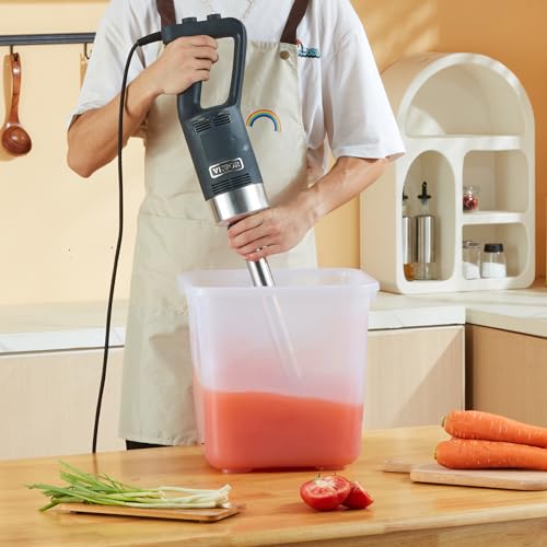 VEVOR Commercial Immersion Blender, 750W 16" Heavy Duty Hand Mixer, Variable Speed Kitchen Stick Mixer with 304 Stainless Steel Blade, Multi-Purpose Portable Mixer for Soup, Smoothie, Puree, Baby Food - My Kitchen Products