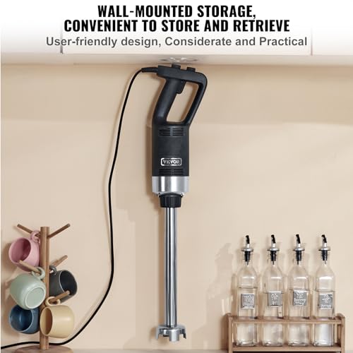VEVOR Commercial Immersion Blender, 750W 16" Heavy Duty Hand Mixer, Variable Speed Kitchen Stick Mixer with 304 Stainless Steel Blade, Multi-Purpose Portable Mixer for Soup, Smoothie, Puree, Baby Food - My Kitchen Products
