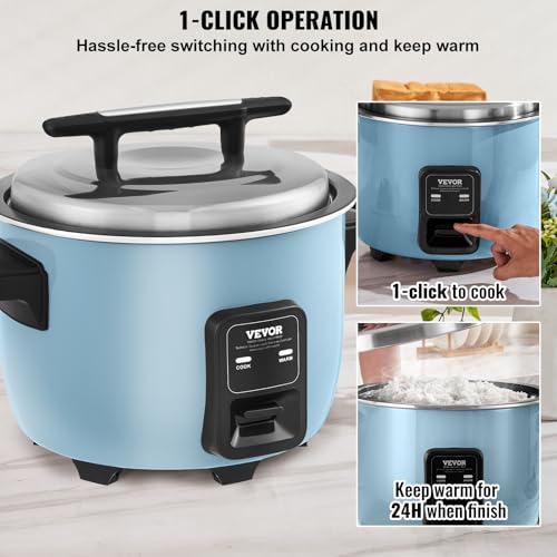 VEVOR Commercial Rice Cooker, 23-Cup Rice Cooker, 4.2L Large Rice Cooker and Warmer with Nonstick Inner Pot, Fast Cooking and 24-Hour Keep Warm, with Rice Cup and Paddle, cETL Approved - My Kitchen Products