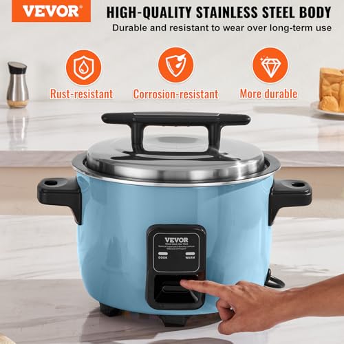 VEVOR Commercial Rice Cooker, 23-Cup Rice Cooker, 4.2L Large Rice Cooker and Warmer with Nonstick Inner Pot, Fast Cooking and 24-Hour Keep Warm, with Rice Cup and Paddle, cETL Approved - My Kitchen Products