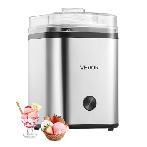 VEVOR Ice Cream Maker, 2.11 Qt. Large Capacity, Electric Automatic Ice-Cream Machine, with Easy Operation & Cleaning, Stainless Steel Shell, for Homemade Frozen Yogurt, Fruit Sorbet, Gelato, Silver - My Kitchen Products