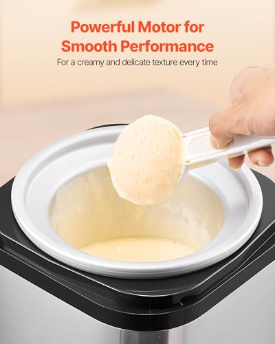 VEVOR Ice Cream Maker, 2.11 Qt. Large Capacity, Electric Automatic Ice-Cream Machine, with Easy Operation & Cleaning, Stainless Steel Shell, for Homemade Frozen Yogurt, Fruit Sorbet, Gelato, Silver - My Kitchen Products