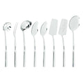 Viking Kitchen Utensils Set, 8 Piece Stainless Steel Cooking Utensil Set, Includes Spatulas, Spoons, Pasta Fork, Deep Ladle, Meat Fork, and Skimmer, Silver - My Kitchen Products