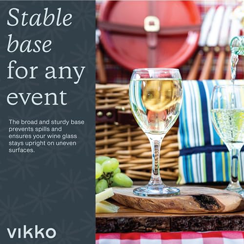 Vikko 8.5 Ounce Small Wine Glasses Set of 6, Fancy Red and White Wine Glass, Durable Stem, Copas De Vino Dishwasher Safe - My Kitchen Products