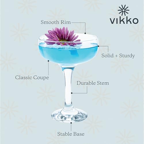 Vikko Martini Glass Set of 12, Bulk Martini Glasses 8.5 Ounce, Coupe Glasses with Stem, Cosmopolitan Glasses for Martini, Vodka and Cocktails - My Kitchen Products