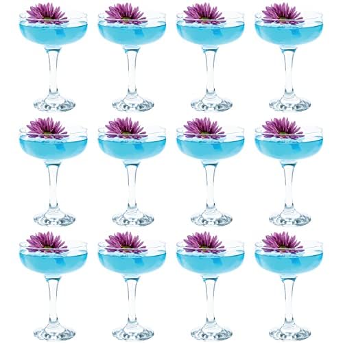 Vikko Martini Glass Set of 12, Bulk Martini Glasses 8.5 Ounce, Coupe Glasses with Stem, Cosmopolitan Glasses for Martini