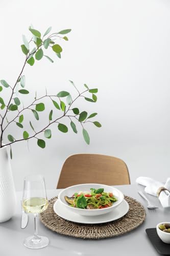 Villeroy & Boch Artesano Original 16-Piece Dinnerware Set, Service for 4, Dinner and Salad Plates, Pasta and Rice Bowls, Premium Porcelain, Made in Germany, Microwave and Dishwasher Safe, Creamy White - My Kitchen Products