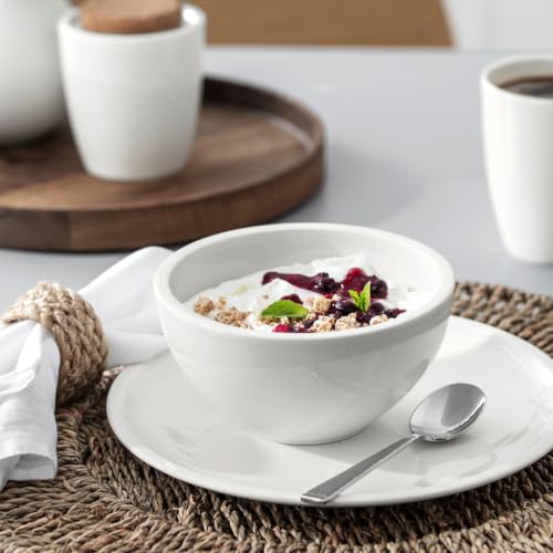 Villeroy & Boch Artesano Original 16-Piece Dinnerware Set, Service for 4, Dinner and Salad Plates, Pasta and Rice Bowls, Premium Porcelain, Made in Germany, Microwave and Dishwasher Safe, Creamy White - My Kitchen Products