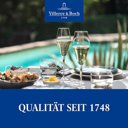 Villeroy & Boch La Divina Collection Champagne Flute, 4 oz Capacity, Set of 4 Crystal Glass, Made in Europe - My Kitchen Products