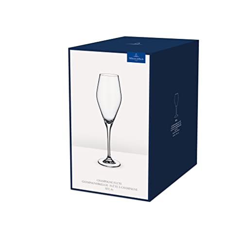 Villeroy & Boch La Divina Collection Champagne Flute, 4 oz Capacity, Set of 4 Crystal Glass, Made in Europe - My Kitchen Products