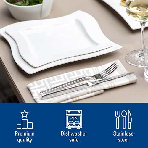 Villeroy & Boch NewWave Collection 20-Piece Flatware Set, Service for 4, 18/10 Stainless Steel Utensils, Dishwasher Safe - My Kitchen Products