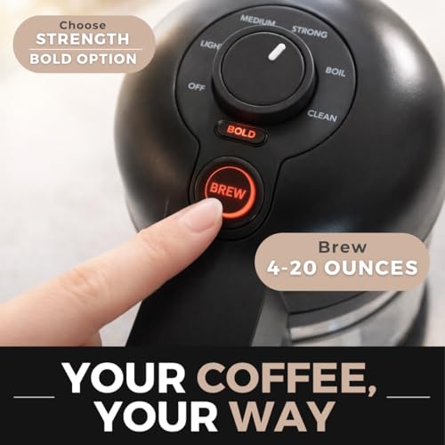 VINCI Micro Café Smallest Single-Serve Coffee Brewer | Compatible with Keurig K-Cups, K-Pods | Glass Carafe | Enclosed Brewing for Hotter Coffee | Large Capacity Reusable Filter Cup Included (Red) - My Kitchen Products