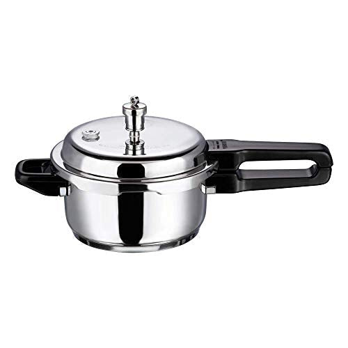 Vinod Pressure Cooker Stainless Steel – Outer Lid - 2 Liter – Induction Base Cooker – Indian Pressure Cooker – Sandwich Bottom – Best Used For Indian Cooking, Soups, and Rice Recipes, Quinoa - My Kitchen Products