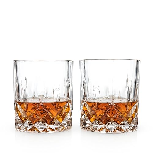 Viski Admiral Crystal Whiskey Tumbler Set of 2 - Premium Crystal Clear Liquor Drinking Glass, Classic Lowball Cocktail Glasses Gift Set, 9 Oz - My Kitchen Products