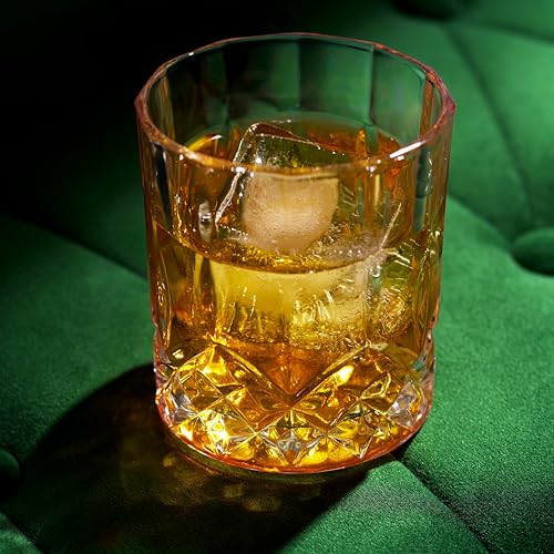 Viski Admiral Crystal Whiskey Tumbler Set of 2 - Premium Crystal Clear Liquor Drinking Glass, Classic Lowball Cocktail Glasses Gift Set, 9 Oz - My Kitchen Products