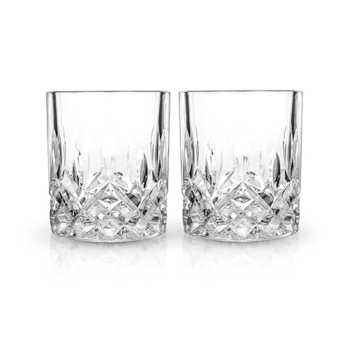 Viski Admiral Crystal Whiskey Tumbler Set of 2 - Premium Crystal Clear Liquor Drinking Glass, Classic Lowball Cocktail Glasses Gift Set, 9 Oz - My Kitchen Products