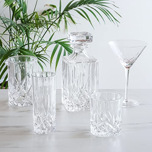 Viski Admiral Highball Glasses, Crystal Drinking Glasses, Elegant Glassware for Whiskey, Vodka, Cocktails, Perfect for Home Bars, Indoor & Outdoor Parties, Stylish Drinkware, 9 oz, Set of 4 - My Kitchen Products