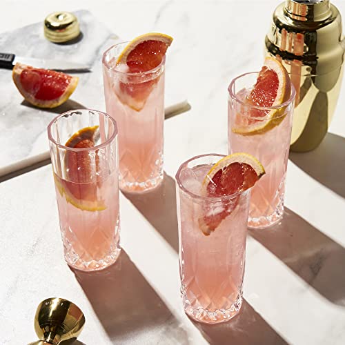 Viski Admiral Highball Glasses, Crystal Drinking Glasses, Elegant Glassware for Whiskey, Vodka, Cocktails, Perfect for Home Bars, Indoor & Outdoor Parties, Stylish Drinkware, 9 oz, Set of 4 - My Kitchen Products