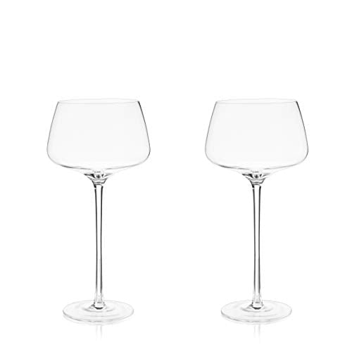 Viski Angled Stemmed Cocktail Glasses for Aperol Spritz, Campari Spritz, Tonic, Classic Cocktails, Elegant Long Stem Crystal Drinking Glasses, Perfect for Party Events & Celebrations, 16 oz, Set of 2 - My Kitchen Products