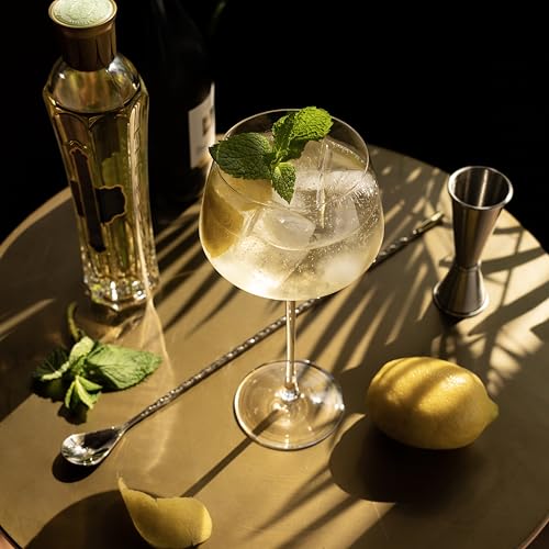 Viski Angled Stemmed Cocktail Glasses for Aperol Spritz, Campari Spritz, Tonic, Classic Cocktails, Elegant Long Stem Crystal Drinking Glasses, Perfect for Party Events & Celebrations, 16 oz, Set of 2 - My Kitchen Products