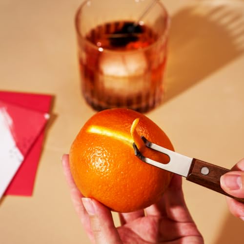 Viski Channel Knife, Citrus Zester and Orange Peeler Tool, Walnut Wood and Stainless Steel Bar Tool for Cocktail Garnishes, Perfect for Home Bars, Craft Cocktails and Bartender Gifts, Set of 1 - My Kitchen Products