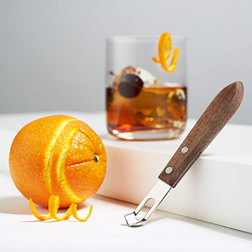 Viski Channel Knife, Citrus Zester and Orange Peeler Tool, Walnut Wood and Stainless Steel Bar Tool for Cocktail Garnishes, Perfect for Home Bars, Craft Cocktails and Bartender Gifts, Set of 1 - My Kitchen Products