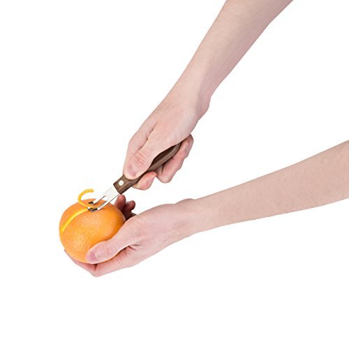 Viski Channel Knife, Citrus Zester and Orange Peeler Tool, Walnut Wood and Stainless Steel Bar Tool for Cocktail Garnishes, Perfect for Home Bars, Craft Cocktails and Bartender Gifts, Set of 1 - My Kitchen Products