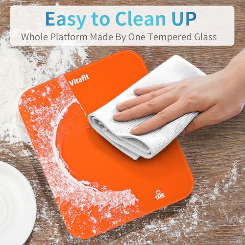 Vitafit 33lb/15kg Digital Food Scale in High Precision 0.1oz/1g, Our Own Kitchen Scale Professional Factory Since 2001, Kitchen Essentials for Cooking & Baking, LED, 3xAAA Battery, Refreshing Orange - My Kitchen Products