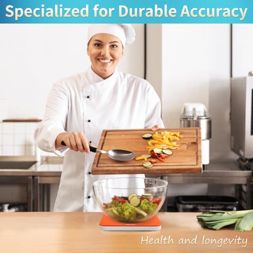Vitafit 33lb/15kg Digital Food Scale in High Precision 0.1oz/1g, Our Own Kitchen Scale Professional Factory Since 2001, Kitchen Essentials for Cooking & Baking, LED, 3xAAA Battery, Refreshing Orange - My Kitchen Products