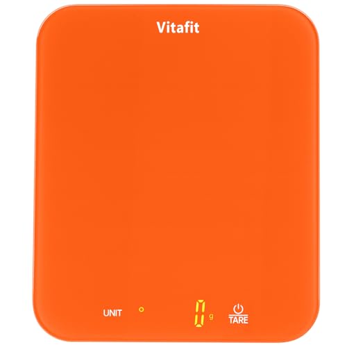Vitafit 33lb/15kg Digital Food Scale in High Precision 0.1oz/1g, Our Own Kitchen Scale Professional Factory Since 2001, Kitchen Essentials for Cooking & Baking, LED, 3xAAA Battery, Refreshing Orange - My Kitchen Products