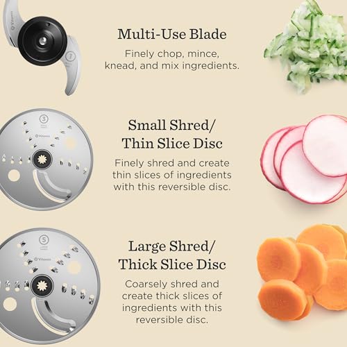 Vitamix 12-Cup Food Processor Attachment with SELF-DETECT, BPA-Free, with Multi-Use Blade and Two Reversible Discs, Compatible with Ascent and Venturist Series Vitamix Blenders - My Kitchen Products