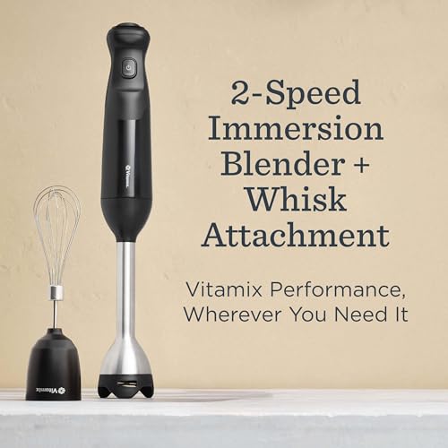 Vitamix 2-Speed Immersion Blender + Whisk Attachment, Professional-Grade Hand Blender with 350-Watt Motor and Stainless-Steel Blade, Black - My Kitchen Products