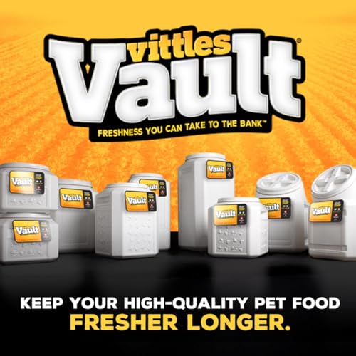 Vittles Vault Traditional Pet Food Storage Container For Dog Kibbles/Bird Seed/Oatmeal/Rice/Flour/Cereal, BPA Free Plastic, Sealed Airtight For Cat Food, Up To 50 lb, Made in USA, With Scoop, Gray - My Kitchen Products
