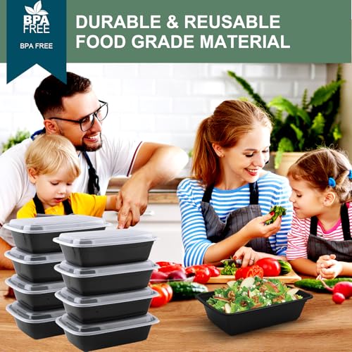 vivigu 50 Pack Meal Prep Containers 38 oz, Leakproof To Go Food Containers, Disposable & Reusable Food Prep Containers for Takeout, Food Storage Containers BPA-Free, Microwave/Dishwasher/Freezer Safe - My Kitchen Products