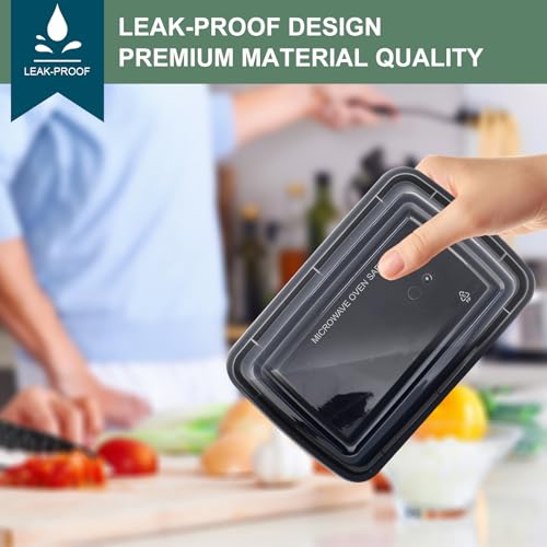 vivigu 50 Pack Meal Prep Containers 38 oz, Leakproof To Go Food Containers, Disposable & Reusable Food Prep Containers for Takeout, Food Storage Containers BPA-Free, Microwave/Dishwasher/Freezer Safe - My Kitchen Products
