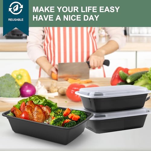 vivigu 50 Pack Meal Prep Containers 38 oz, Leakproof To Go Food Containers, Disposable & Reusable Food Prep Containers for Takeout, Food Storage Containers BPA-Free, Microwave/Dishwasher/Freezer Safe - My Kitchen Products