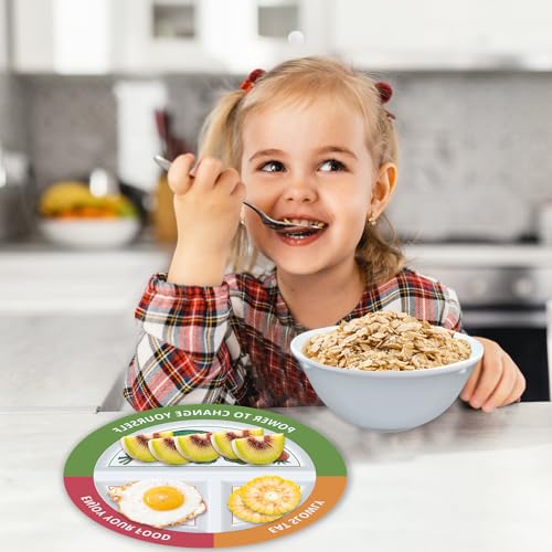 VIYNRAN 4 Pcs Portion Control Plates & Bowls Set (9 Inch), Self-Measuring for Weight Loss, Gastric Bypass, LapBand, Diabetes, & Healthy Diets, Divided Nutrition Plates for Adults & Children - My Kitchen Products