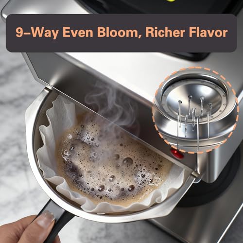 VONCI 1610W Commercial Coffee Maker, 12 Cup Drip Coffee Machine, 2 Glass Carafes and 2 Warmers, Stainless Steel Housing & Funnel, Industrial Coffee Maker for Offices, Hotels, Home - My Kitchen Products