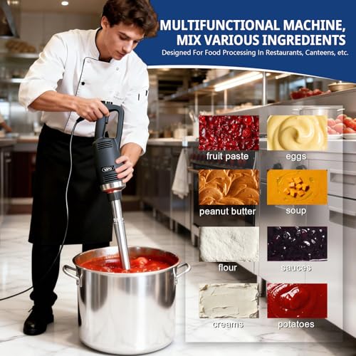 VONCI 750W Commercial Immersion Blender, Extra Heavy Duty Hand Blender with Variable Speed 8000-19000RPM, Handheld Stick Mixer with 20" SUS 304 Shaft, Commercial Emulsifier for Restaurant Kitchen. - My Kitchen Products